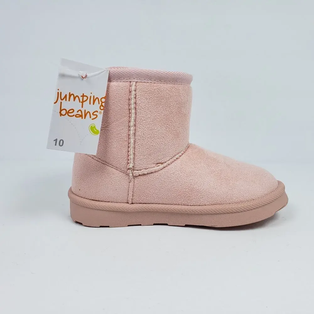Jumping Beans Munchie Toddler Girls Sz 10 Pink Pull On Faux Fur Warm Winter Boot